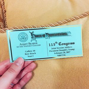 ticket to the Joint Session of Congress