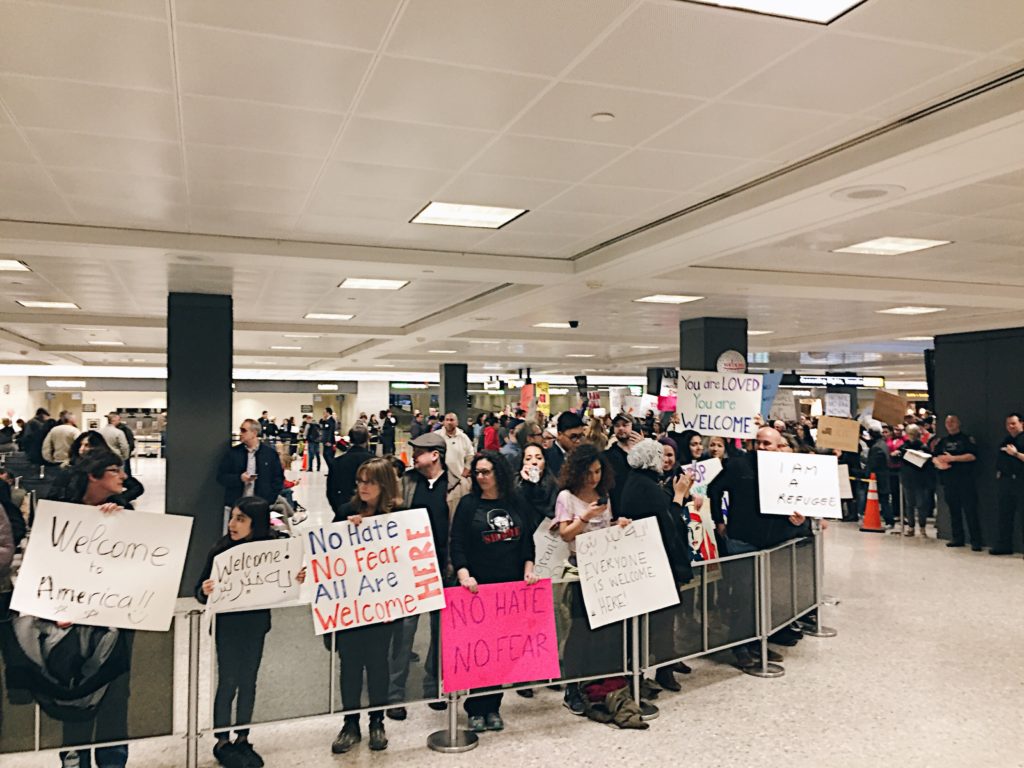 Travel ban protest at Dulles International Airport